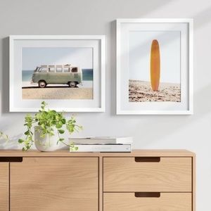 (Set of 2) 16" x 20" Van and Surfboard Framed Wall Art - Project 62™